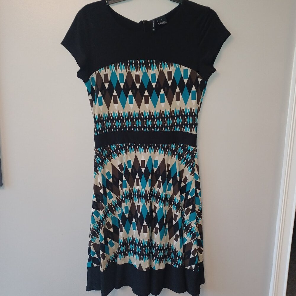 New Directions bold patterned dress size S